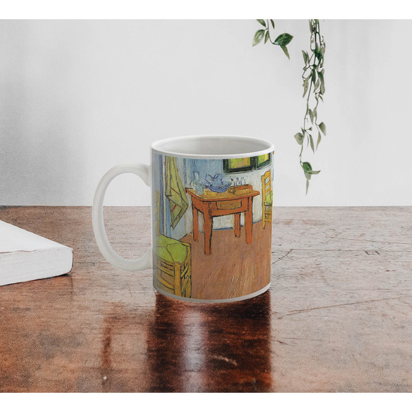 The Bedroom in Arles (Van Gogh 1888) Personalized Coffee Mug - Lifestyle