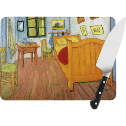 The Bedroom in Arles (Van Gogh 1888) Rectangular Glass Cutting Board - Medium - 11"x8"