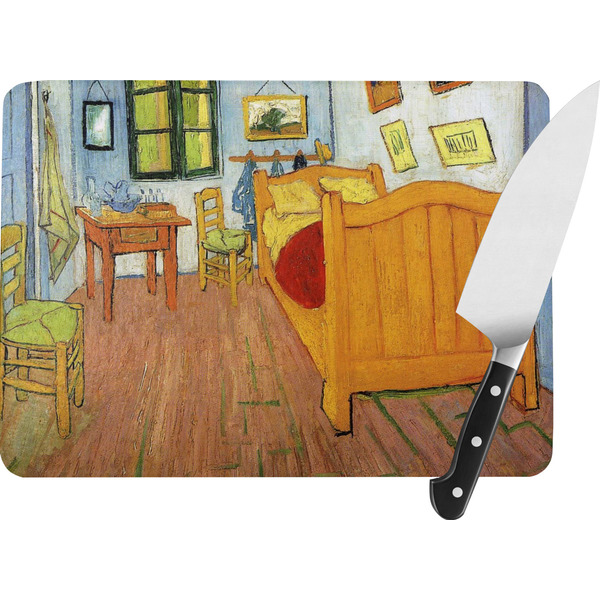 Custom The Bedroom in Arles (Van Gogh 1888) Rectangular Glass Cutting Board - Large - 15.25"x11.25"