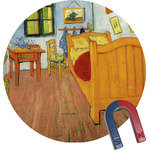 The Bedroom in Arles (Van Gogh 1888) Round Fridge Magnet