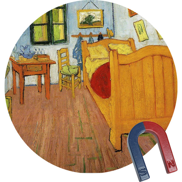 Custom The Bedroom in Arles (Van Gogh 1888) Round Fridge Magnet
