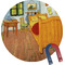 The Bedroom in Arles (Van Gogh 1888) Round Fridge Magnet