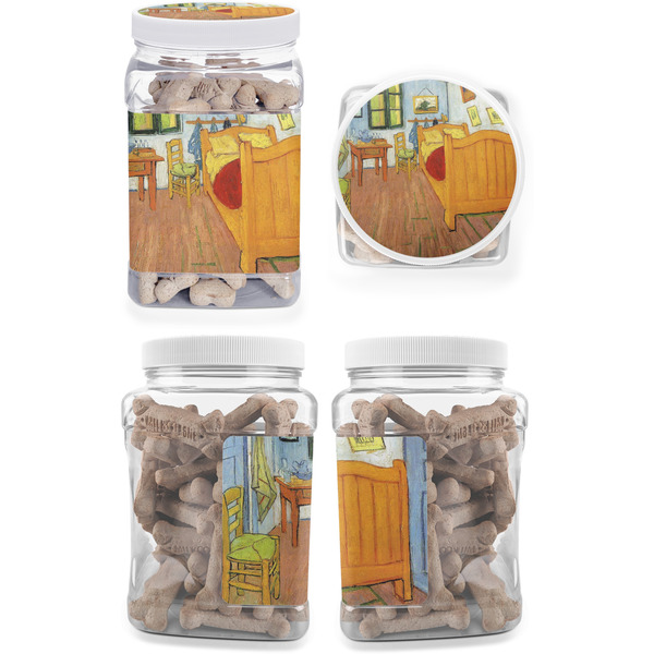 The Bedroom in Arles (Van Gogh 1888) Pet Treat Jar - Multiple Angles