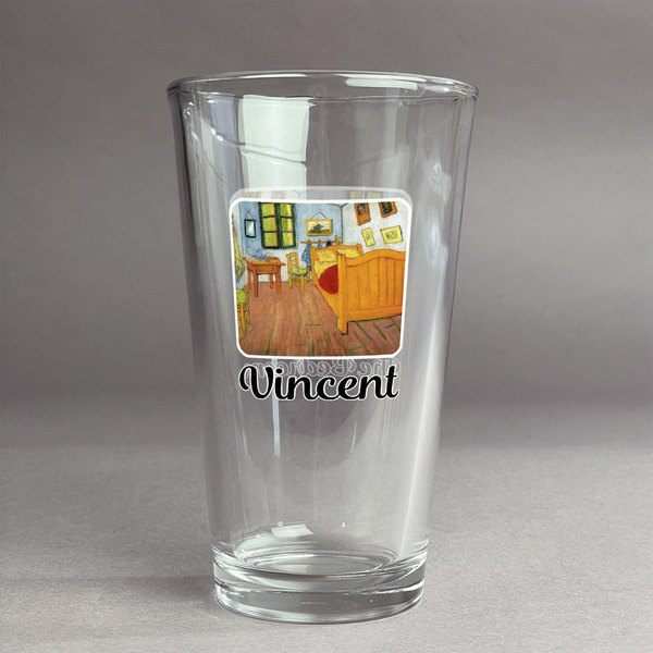 Custom The Bedroom in Arles (Van Gogh 1888) Pint Glass - Full Color Logo