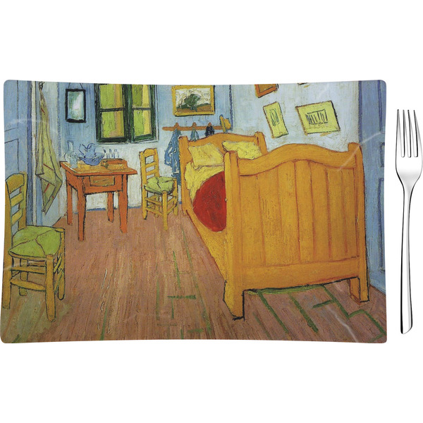 Custom The Bedroom in Arles (Van Gogh 1888) Glass Rectangular Appetizer / Dessert Plate