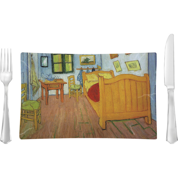 Custom The Bedroom in Arles (Van Gogh 1888) Rectangular Glass Lunch / Dinner Plate - Single or Set