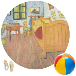 The Bedroom in Arles (Van Gogh 1888) Round Beach Towel
