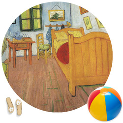 The Bedroom in Arles (Van Gogh 1888) Round Beach Towel