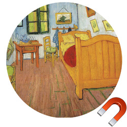 The Bedroom in Arles (Van Gogh 1888) Round Car Magnet - 6"
