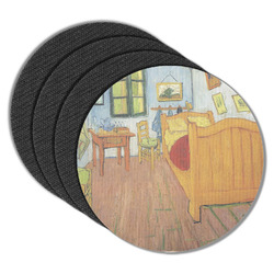 The Bedroom in Arles (Van Gogh 1888) Round Rubber Backed Coasters - Set of 4