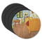 The Bedroom in Arles (Van Gogh 1888) Round Rubber Backed Coasters - Set of 4