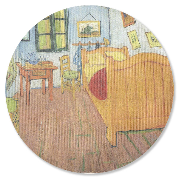 Custom The Bedroom in Arles (Van Gogh 1888) Round Rubber Backed Coaster