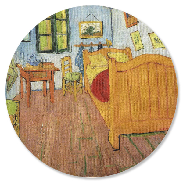 Custom The Bedroom in Arles (Van Gogh 1888) Round Rubber Backed Coaster