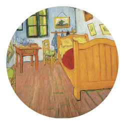 The Bedroom in Arles (Van Gogh 1888) Round Decal - Small