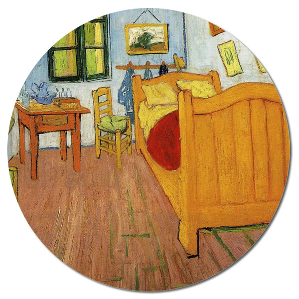 The Bedroom in Arles (Van Gogh 1888) Round Fridge Magnet - FRONT