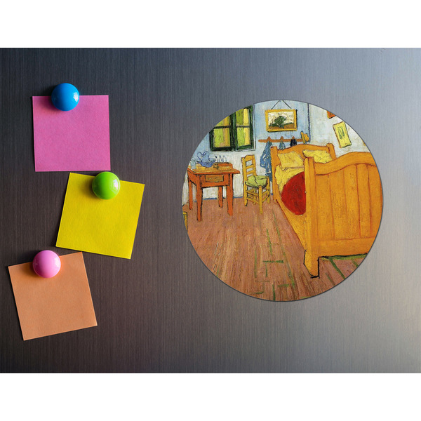 The Bedroom in Arles (Van Gogh 1888) Round Fridge Magnet - LIFESTYLE