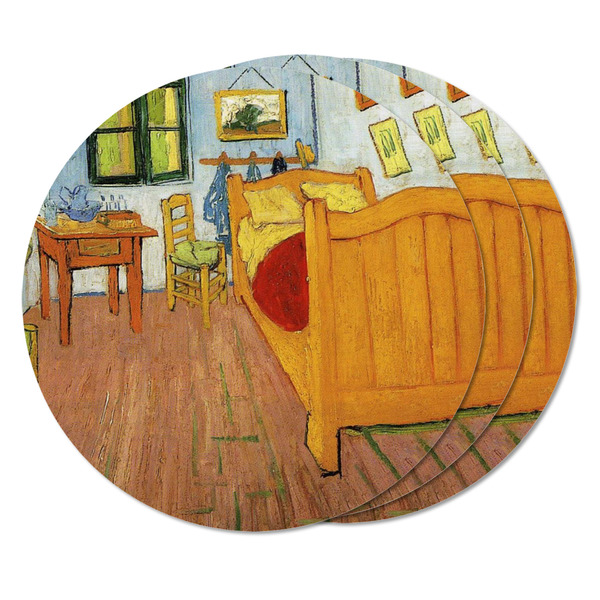 The Bedroom in Arles (Van Gogh 1888) Round Fridge Magnet - THREE