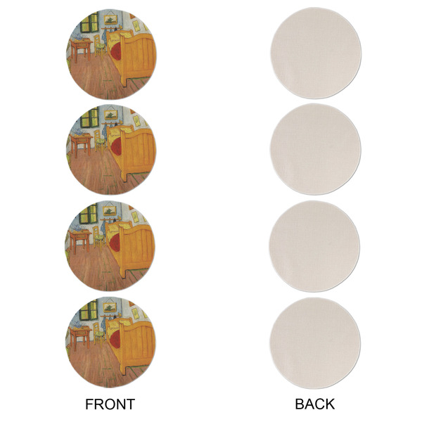 The Bedroom in Arles (Van Gogh 1888) Round Linen Placemats - APPROVAL Set of 4 (single sided)