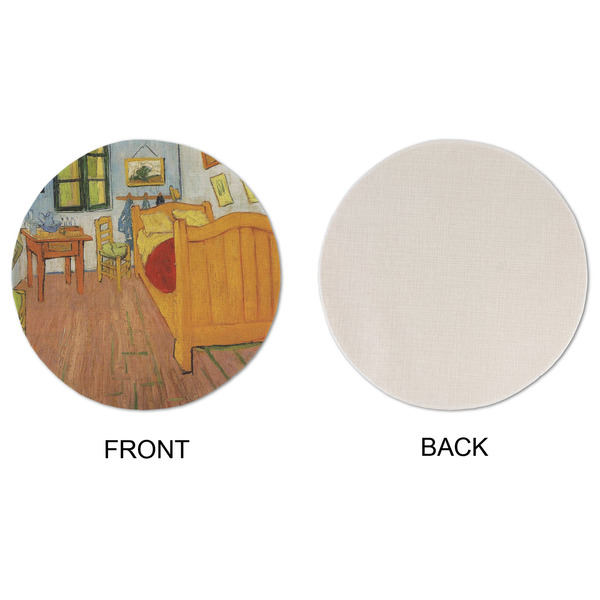 The Bedroom in Arles (Van Gogh 1888) Round Linen Placemats - APPROVAL (single sided)