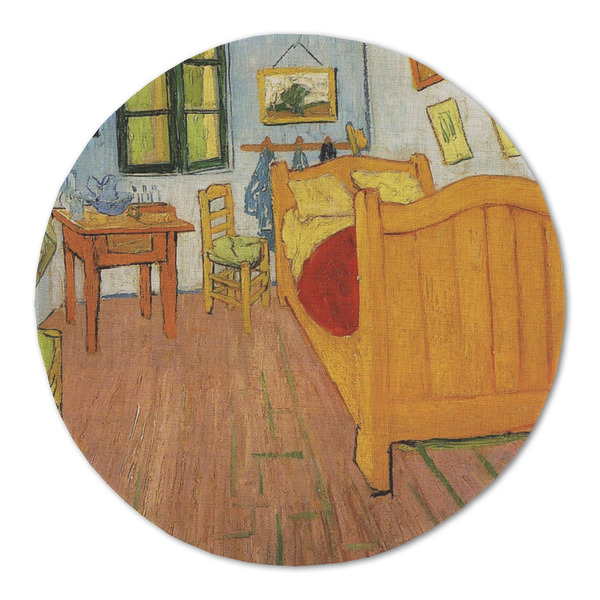 The Bedroom in Arles (Van Gogh 1888) Round Linen Placemats - FRONT (Double Sided)