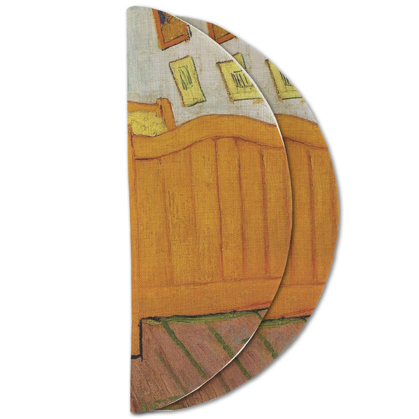 The Bedroom in Arles (Van Gogh 1888) Round Linen Placemats - HALF FOLDED (double sided)