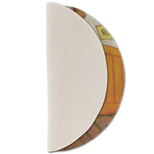 The Bedroom in Arles (Van Gogh 1888) Round Linen Placemats - HALF FOLDED (single sided)