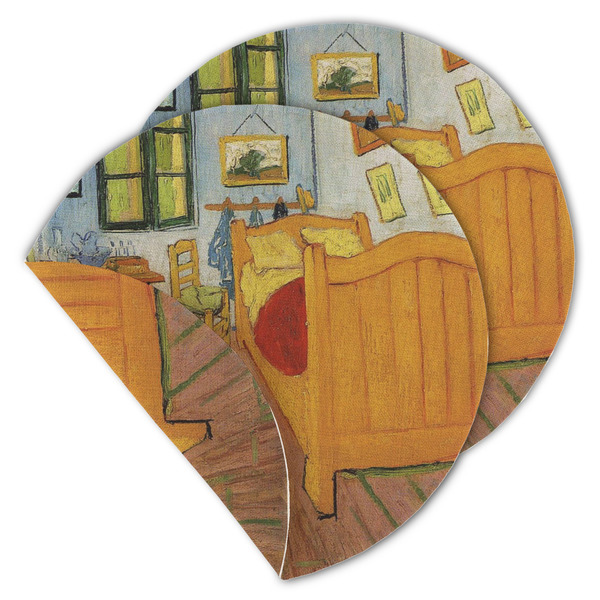 Custom The Bedroom in Arles (Van Gogh 1888) Round Linen Placemat - Double Sided - Set of 4