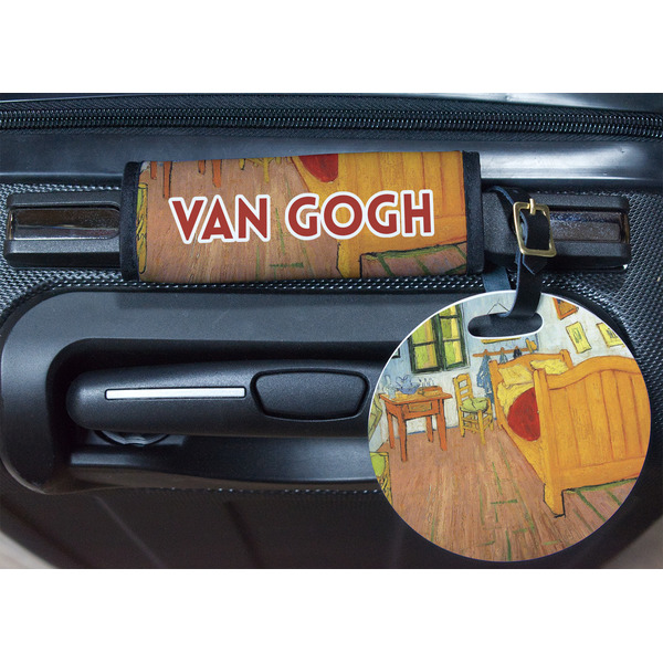 The Bedroom in Arles (Van Gogh 1888) Round Luggage Tag & Handle Wrap - In Context