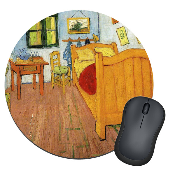 Custom The Bedroom in Arles (Van Gogh 1888) Round Mouse Pad