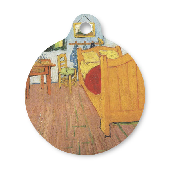 Custom The Bedroom in Arles (Van Gogh 1888) Round Pet ID Tag - Small