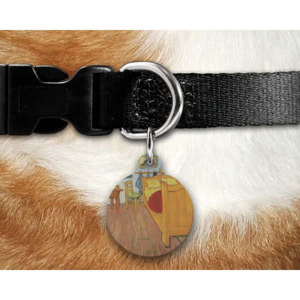 The Bedroom in Arles (Van Gogh 1888) Round Pet Tag on Collar & Dog