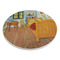 The Bedroom in Arles (Van Gogh 1888) Round Stone Trivet - Angle View