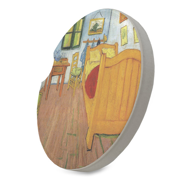 The Bedroom in Arles (Van Gogh 1888) Sandstone Car Coaster - Standing Angle