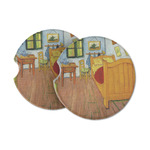 The Bedroom in Arles (Van Gogh 1888) Sandstone Car Coasters - Set of 2