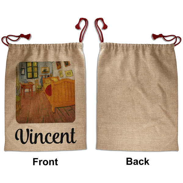 The Bedroom in Arles (Van Gogh 1888) Santa Bag - Approval - Front