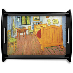 The Bedroom in Arles (Van Gogh 1888) Black Wooden Tray - Large