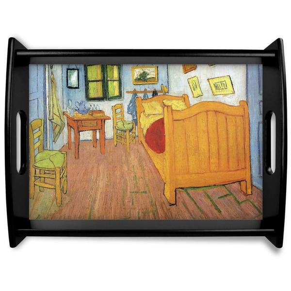 Custom The Bedroom in Arles (Van Gogh 1888) Black Wooden Tray - Large