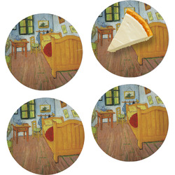 The Bedroom in Arles (Van Gogh 1888) Set of 4 Glass Appetizer / Dessert Plate 8"