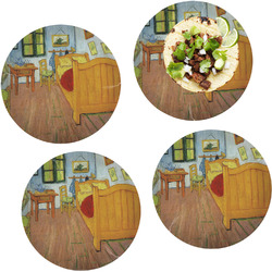 The Bedroom in Arles (Van Gogh 1888) Set of 4 Glass Lunch / Dinner Plate 10"
