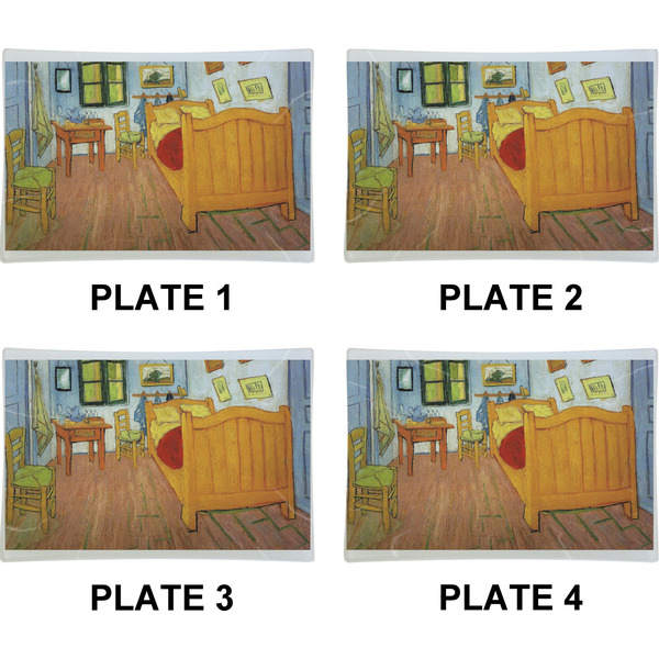 The Bedroom in Arles (Van Gogh 1888) Set of Rectangular Appetizer / Dessert Plates (Approval)