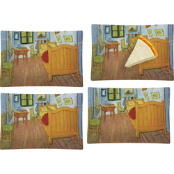 The Bedroom in Arles (Van Gogh 1888) Set of 4 Glass Rectangular Appetizer / Dessert Plate