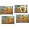 The Bedroom in Arles (Van Gogh 1888) Set of 4 Glass Rectangular Lunch / Dinner Plate