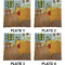 The Bedroom in Arles (Van Gogh 1888) Set of Square Dinner Plates (Approval)