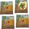 The Bedroom in Arles (Van Gogh 1888) Set of 4 Glass Square Lunch / Dinner Plate 9.5"