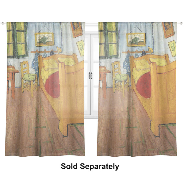 The Bedroom in Arles (Van Gogh 1888) Sheer Curtains Double