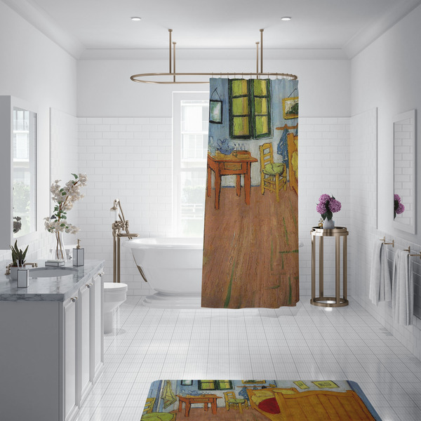 The Bedroom in Arles (Van Gogh 1888) Shower Curtain - 70"x83" - In Context