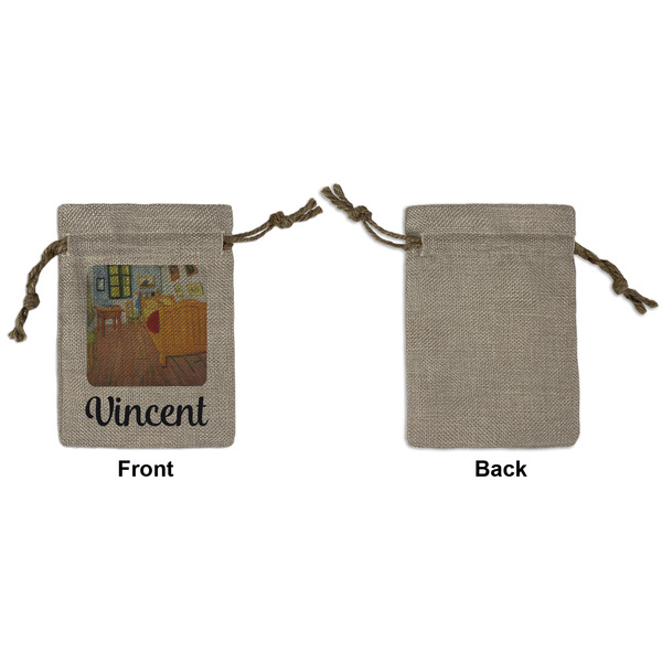 The Bedroom in Arles (Van Gogh 1888) Small Burlap Gift Bag - Front Approval