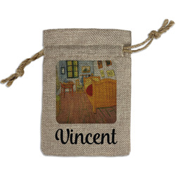 The Bedroom in Arles (Van Gogh 1888) Small Burlap Gift Bag - Front