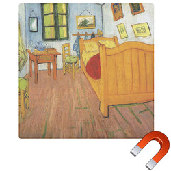 The Bedroom in Arles (Van Gogh 1888) Square Car Magnet - 6"
