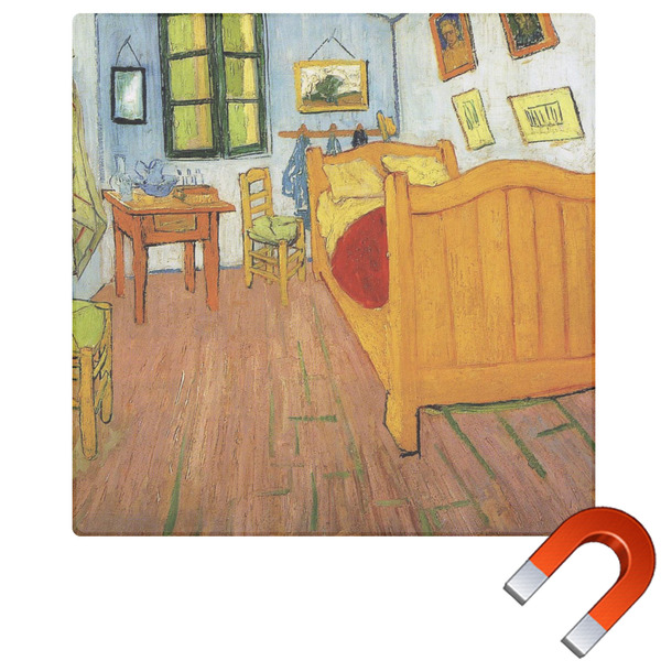 Custom The Bedroom in Arles (Van Gogh 1888) Square Car Magnet - 6"